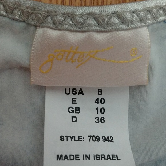 #4 NWT GOTTEX DENIM & TATTOO LOOK UNDERWIRE HalterTop StringBottom DESIGNER Copy - Picture 6 of 8